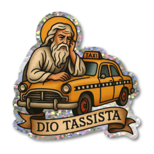 Adesivo Glitterato - Dio Tassista