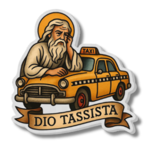 Spilla in acrilico - Dio Tassista