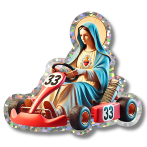 Adesivo Santino Glitterato - Maria Kart